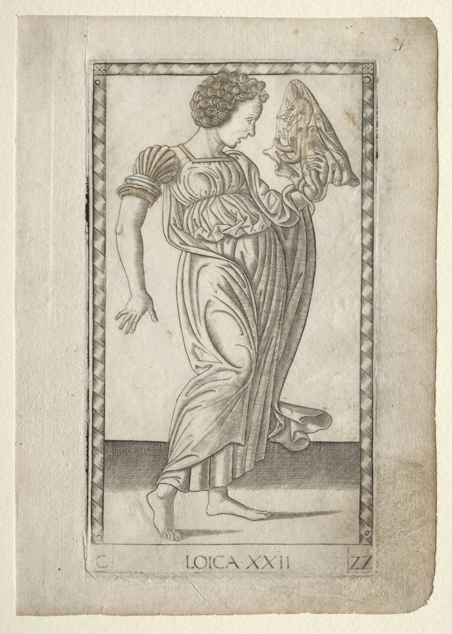 Logik fra Tarocchi, serie C: Liberal Arts, #22, før 1467. af Master of the E Series Tarocchi