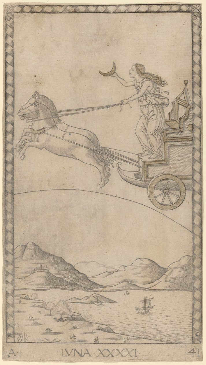 Luna (månen) af Master of the E Series Tarocchi