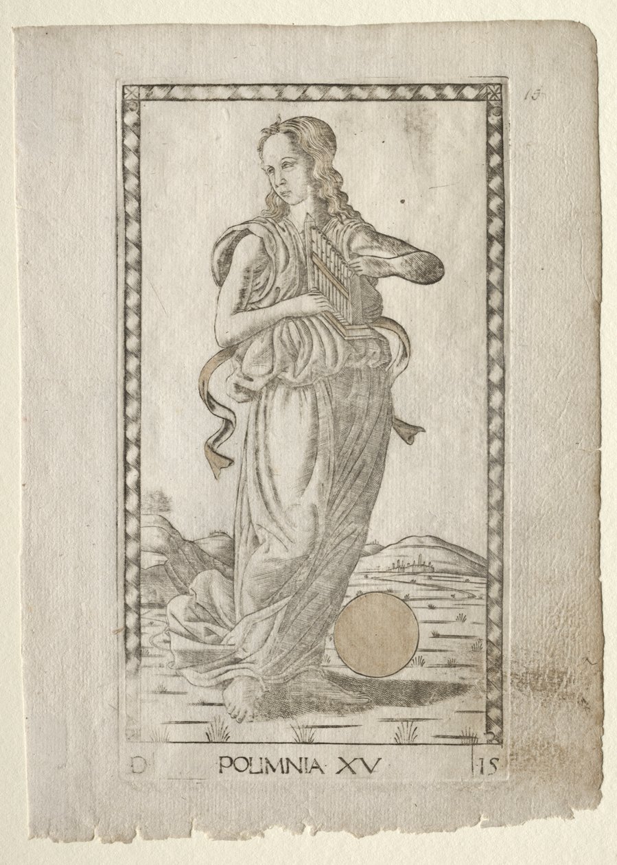 Polyhymnia (heroiske hymner) (fra Tarocchi-serien D: Apollo and the Muses, #15) af Master of the E Series Tarocchi