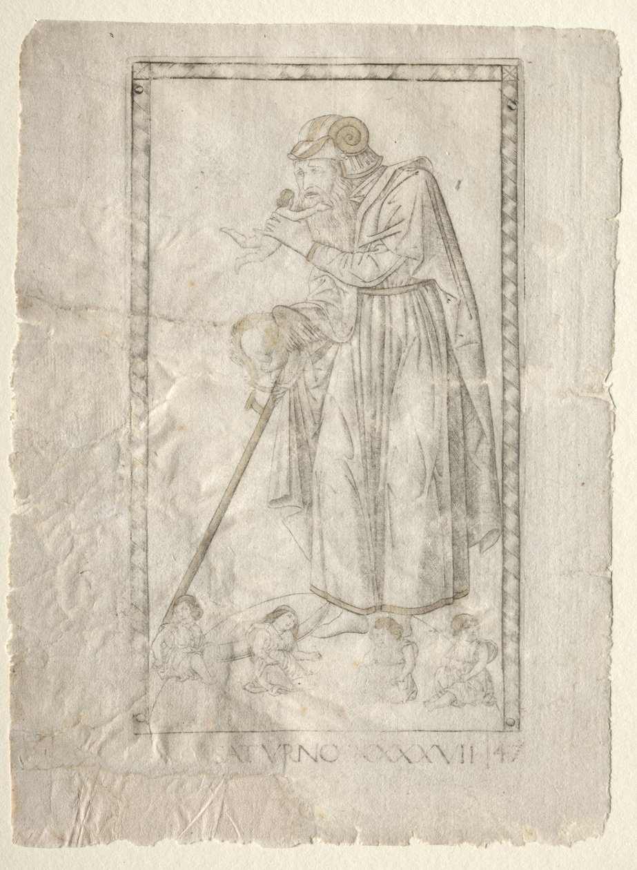 Saturn (fra Tarocchi, serie A: Firmaments of the Universe, #47) af Master of the E Series Tarocchi