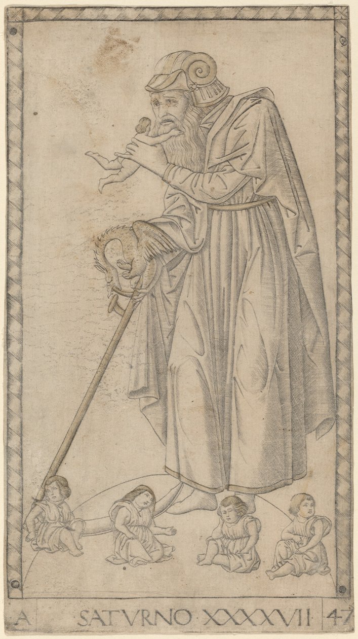 Saturno (Saturn) af Master of the E Series Tarocchi