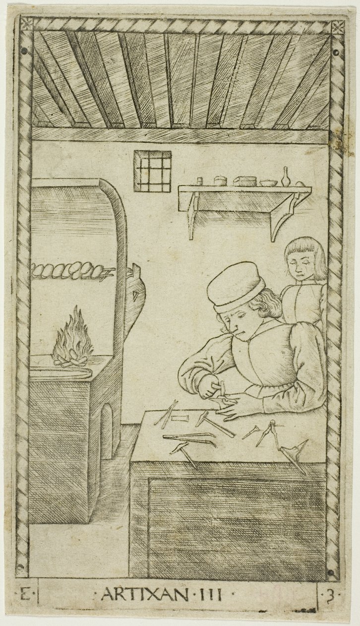 The Artisan, plade tre fra The Ranks and Conditions of Men af Master of the E Series Tarocchi