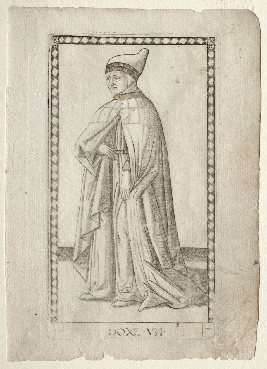 The Doge from the Tarocchi, serie E: Conditions of Man, #7, før 1467. af Master of the E Series Tarocchi