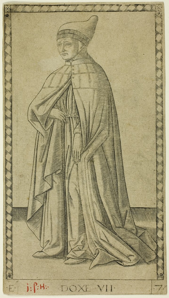 The Doge, plade syv fra The Ranks and Conditions of Men af Master of the E Series Tarocchi