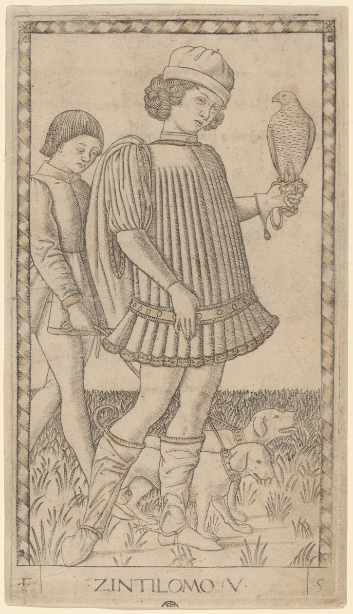 Zintilomo (Gentleman) af Master of the E Series Tarocchi