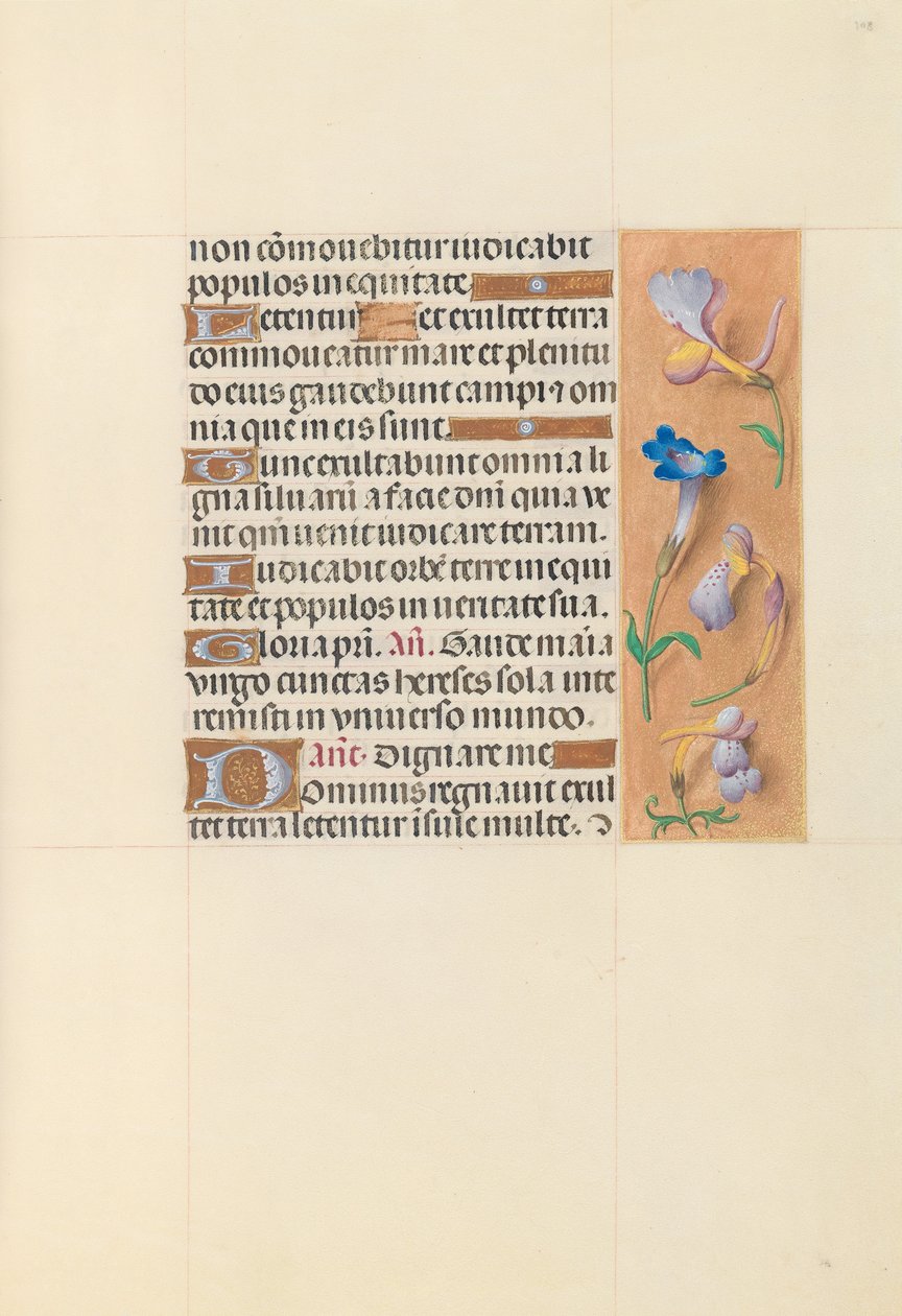 Dronning Isabella den Katolskes timer, dronning af Spanien:  Fol. 108r af Master of the First Prayerbook of Maximillian