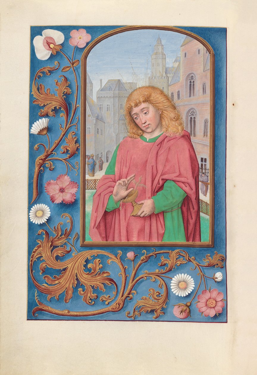 Hours of Dronning Isabella den Katolik, Dronning af Spanien: Fol. 171, Johannes Evangelisten, ca. 1500. af Master of the First Prayerbook of Maximillian