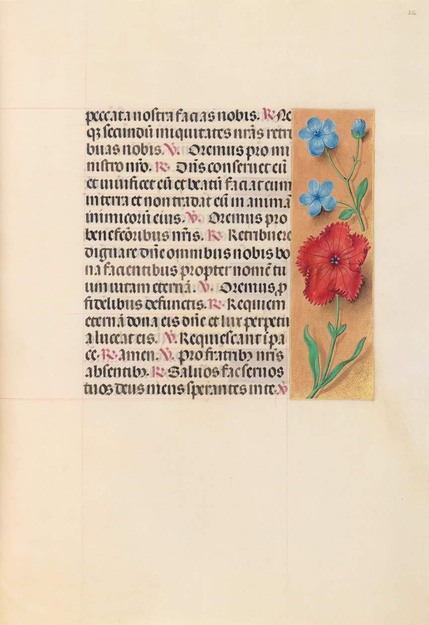 Hours of Dronning Isabella den Katolik, Dronning af Spanien: Fol. 216r, ca. 1500. af Master of the First Prayerbook of Maximillian