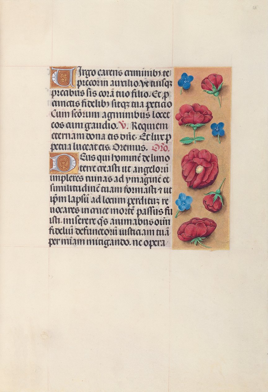 Dronning Isabella den katolske, dronning af Spaniens åbningstider: Fol. 28r, c. 1500. af Master of the First Prayerbook of Maximillian