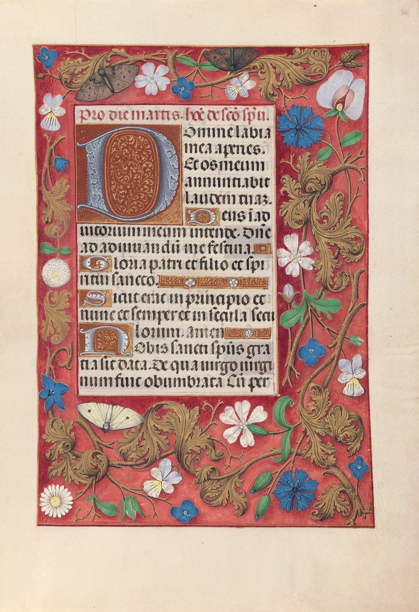 Dronning Isabella den katolske, dronning af Spaniens åbningstider: Fol. 32r, c. 1500. af Master of the First Prayerbook of Maximillian