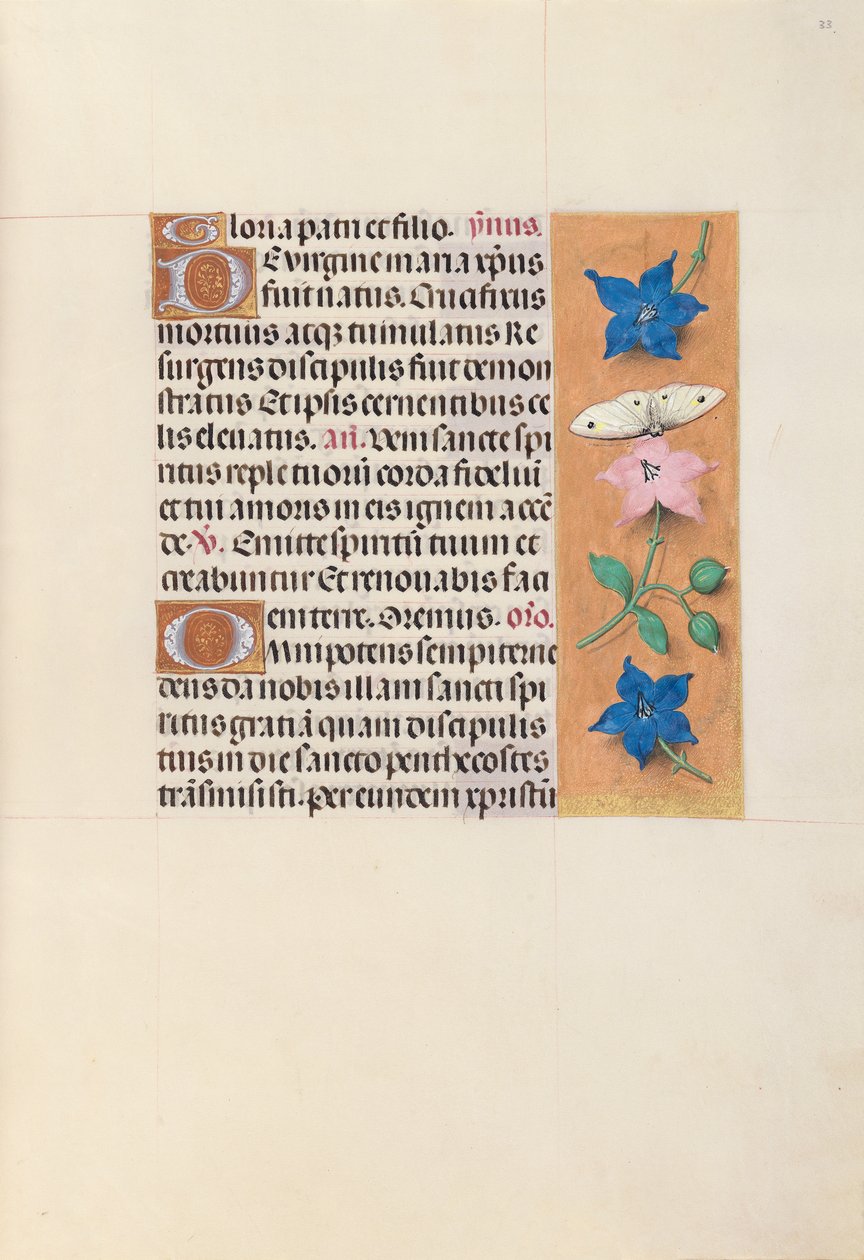 Hours of Dronning Isabella den Katolik, Dronning af Spanien: Fol. 33r, c. 1500. af Master of the First Prayerbook of Maximillian