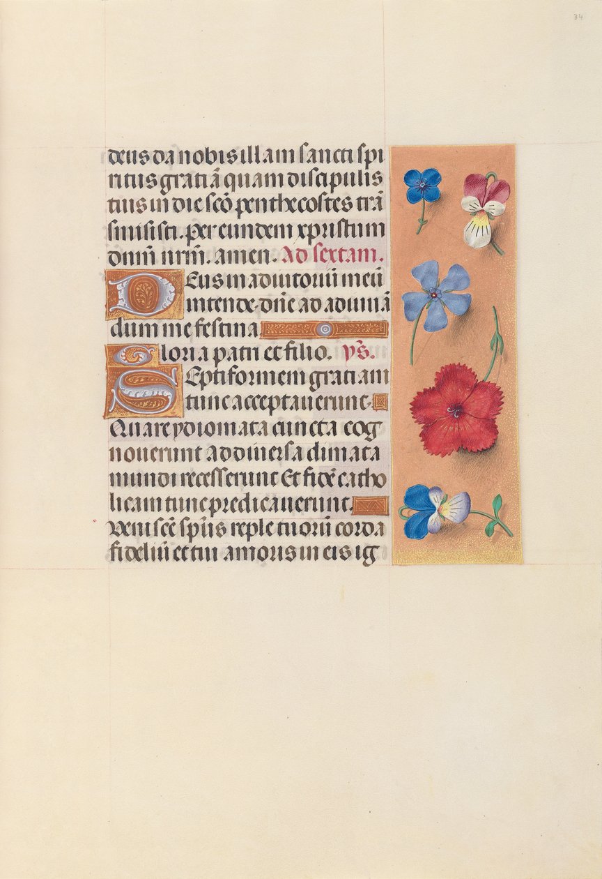 Dronning Isabella den katolske, dronning af Spaniens åbningstider: Fol. 34r, c. 1500. af Master of the First Prayerbook of Maximillian