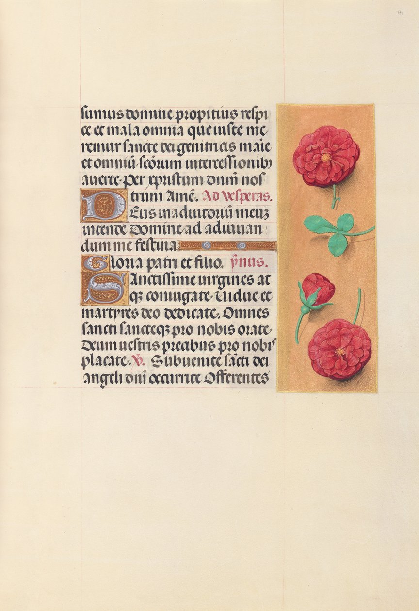 Hours of Dronning Isabella den Katolik, Dronning af Spanien: Fol. 41r, c. 1500. af Master of the First Prayerbook of Maximillian