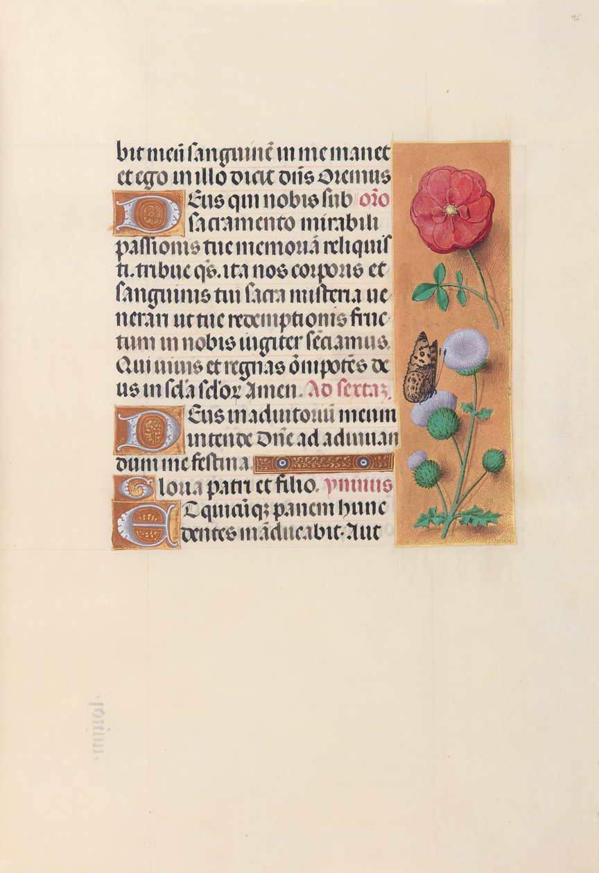 Dronning Isabella den katolske, dronning af Spaniens åbningstider: Fol. 46r, ca. 1500. af Master of the First Prayerbook of Maximillian