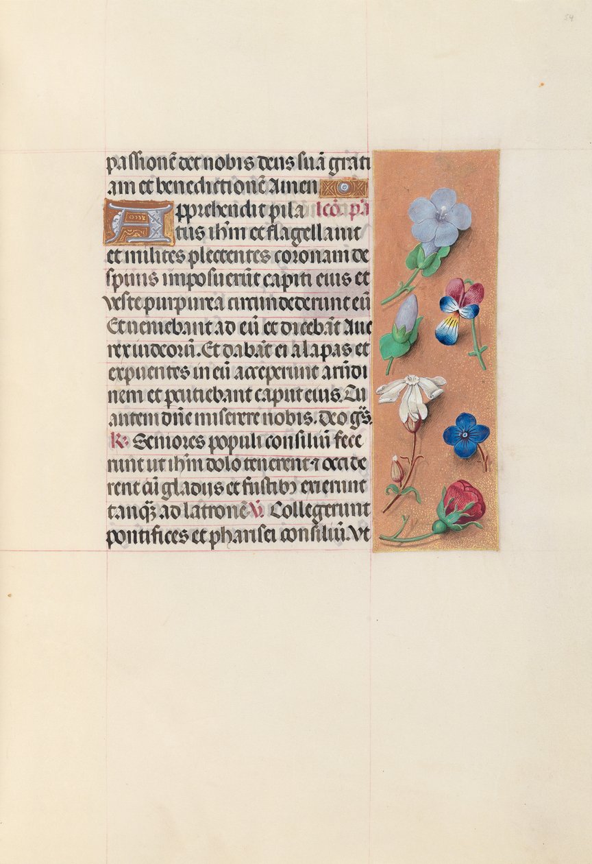 Hours of Dronning Isabella den Katolik, Dronning af Spanien: Fol. 54r, c. 1500. af Master of the First Prayerbook of Maximillian