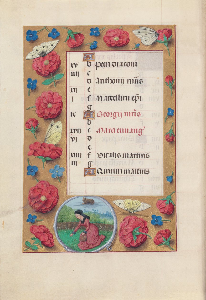 Hours of Dronning Isabella den Katolik, Dronning af Spanien: Fol. 5v, april, ca. 1500. af Master of the First Prayerbook of Maximillian