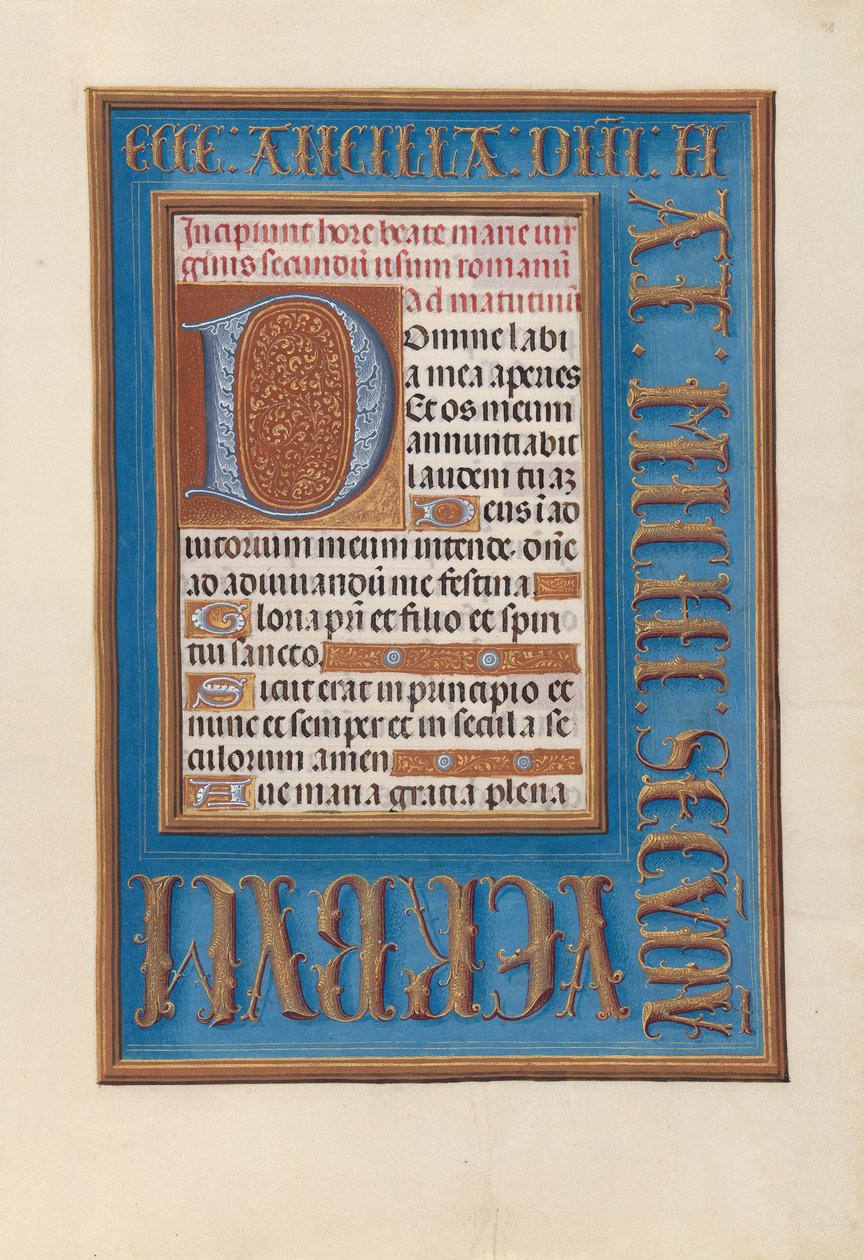 Timer for dronning Isabella den katolske, dronning af Spanien: Fol, 98r, ca. 1500. af Master of the First Prayerbook of Maximillian
