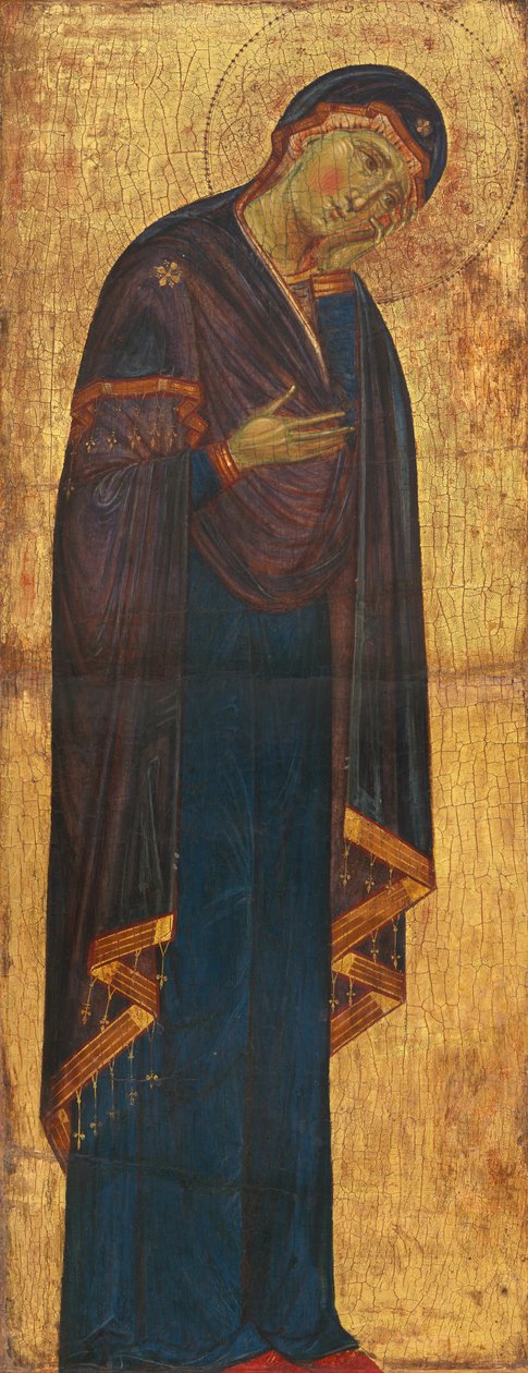 Den sørgende Madonna af Master of the Franciscan Crucifixes