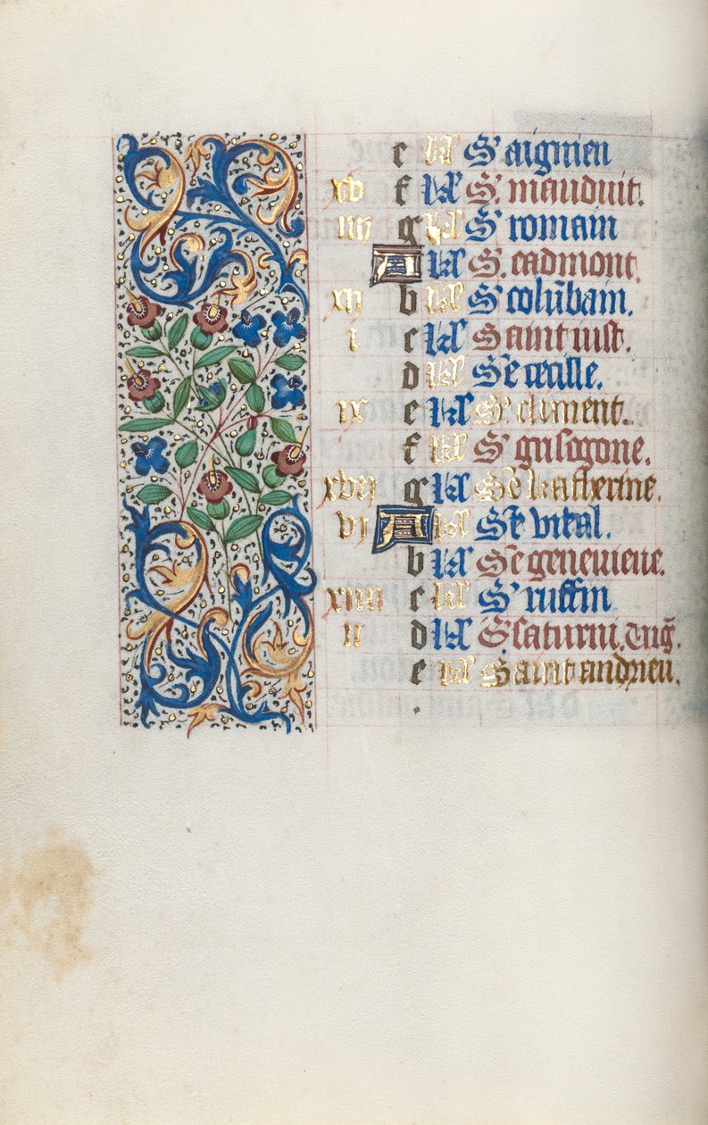 Timebog Brug af Rouen: fol. 11v, c. 1470. af Master of the Geneva Latini