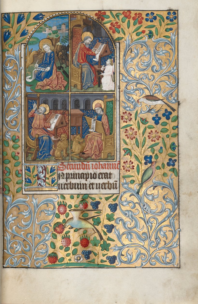 Timebog Brug af Rouen: fol. 13r, De fire evangelister, ca. 1470. af Master of the Geneva Latini