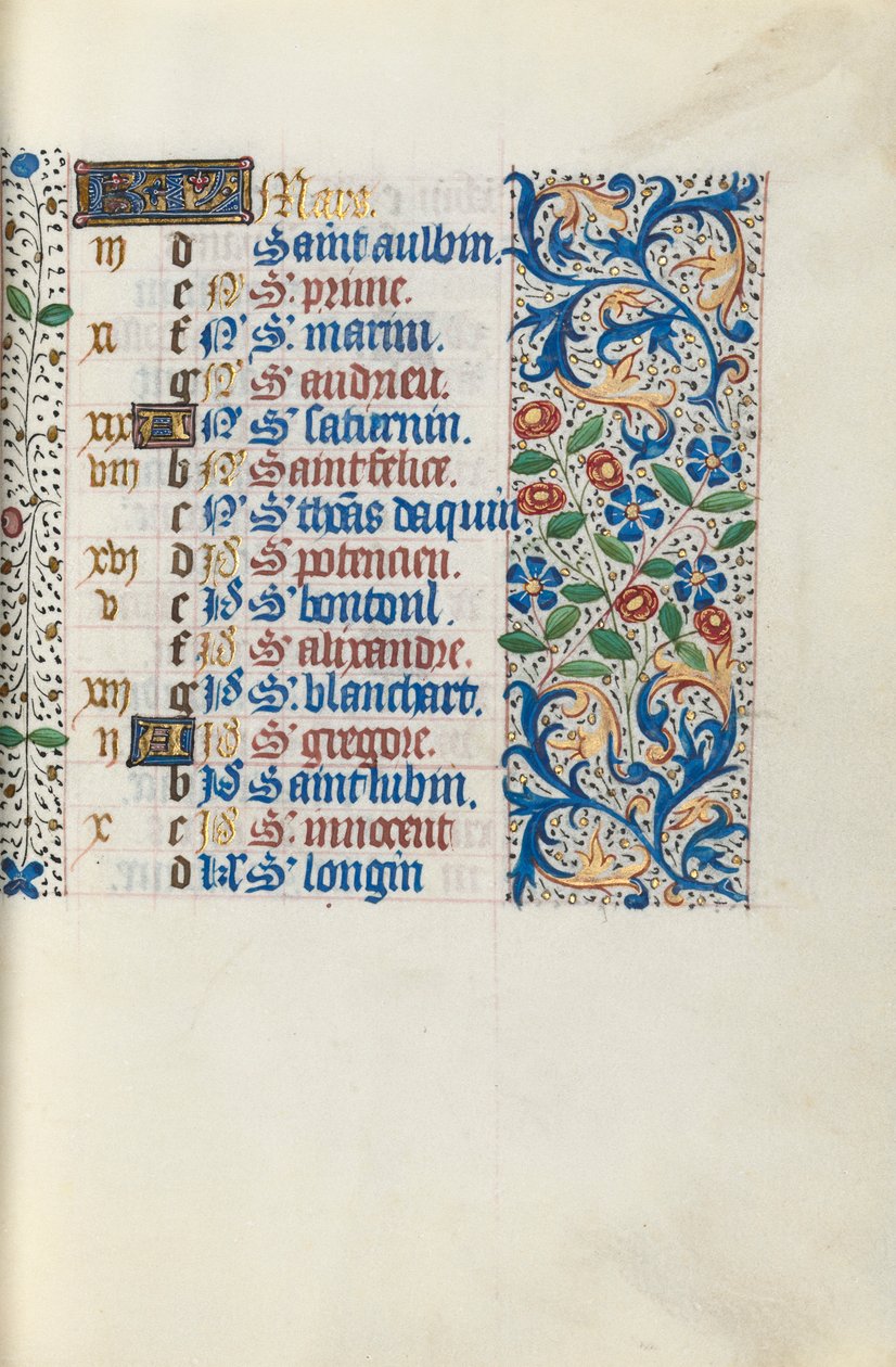 Timebog Brug af Rouen: fol. 3r, c. 1470. af Master of the Geneva Latini