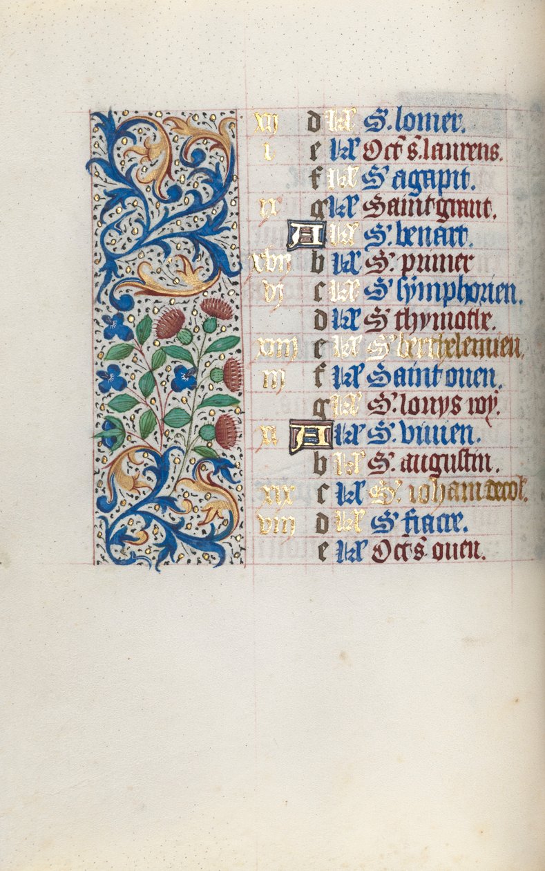 Timebog Brug af Rouen: fol. 8v, c. 1470. af Master of the Geneva Latini