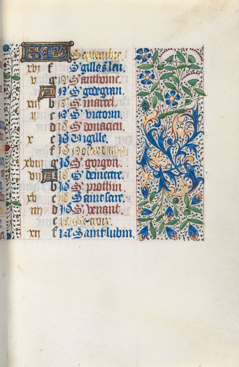 Timebog Brug af Rouen: fol. 9r, c. 1470. af Master of the Geneva Latini