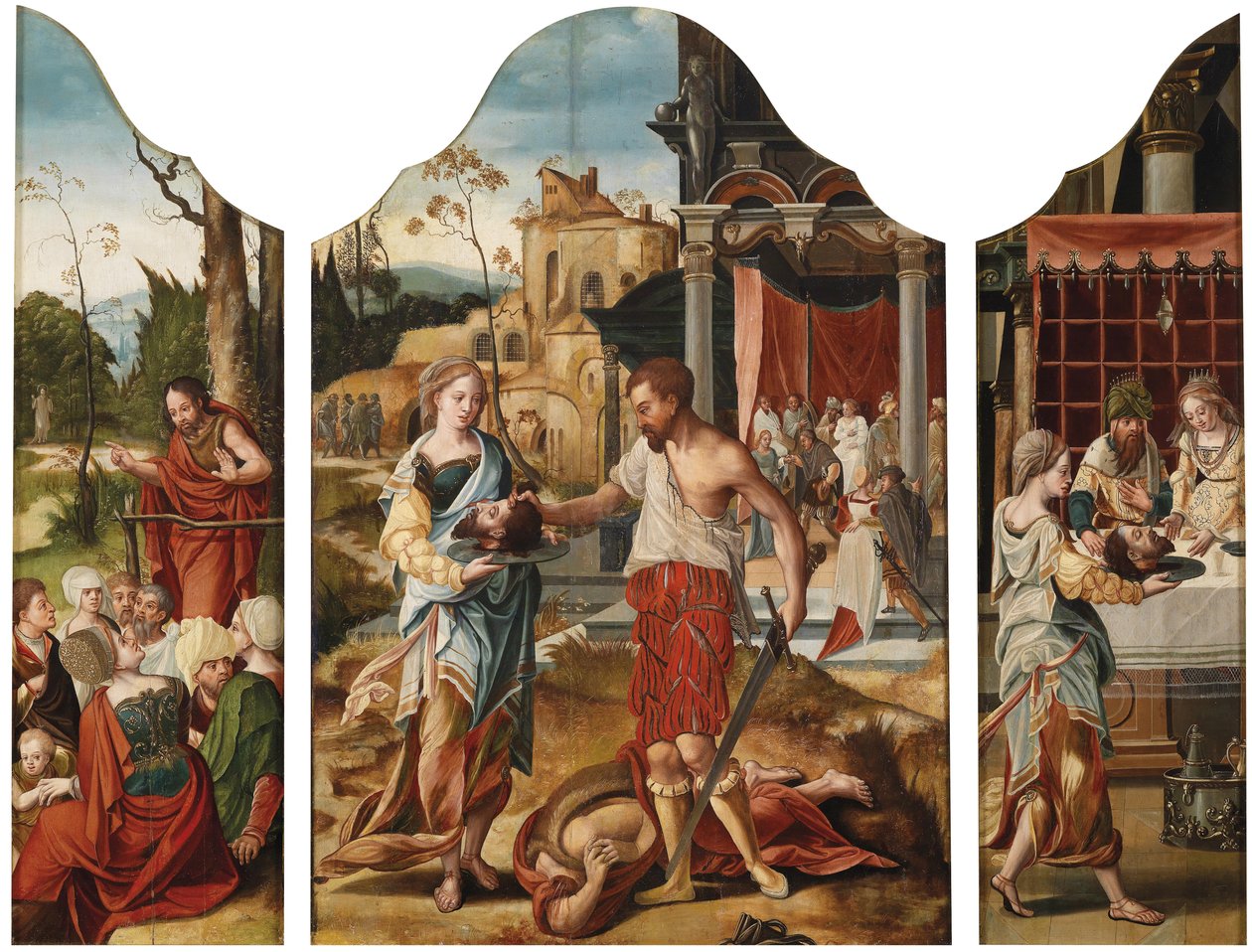 Triptykon med scener fra Johannes Døberens liv, ca 1530 af Master of the Gent Adultress