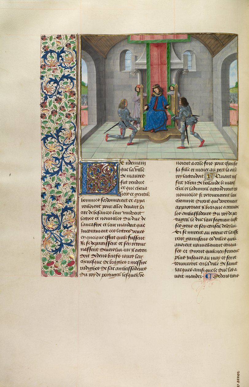 John af Gaunt inviterer gæster til sin datters bryllup med kongen af Portugal af Master of the Getty Froissart