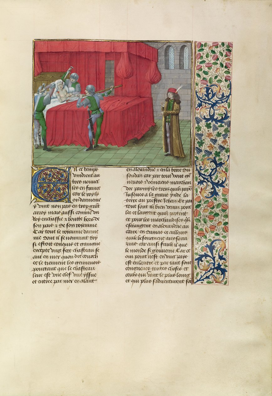 Kongen af Cypern dræbt af sine brødres forfølgere af Master of the Getty Froissart