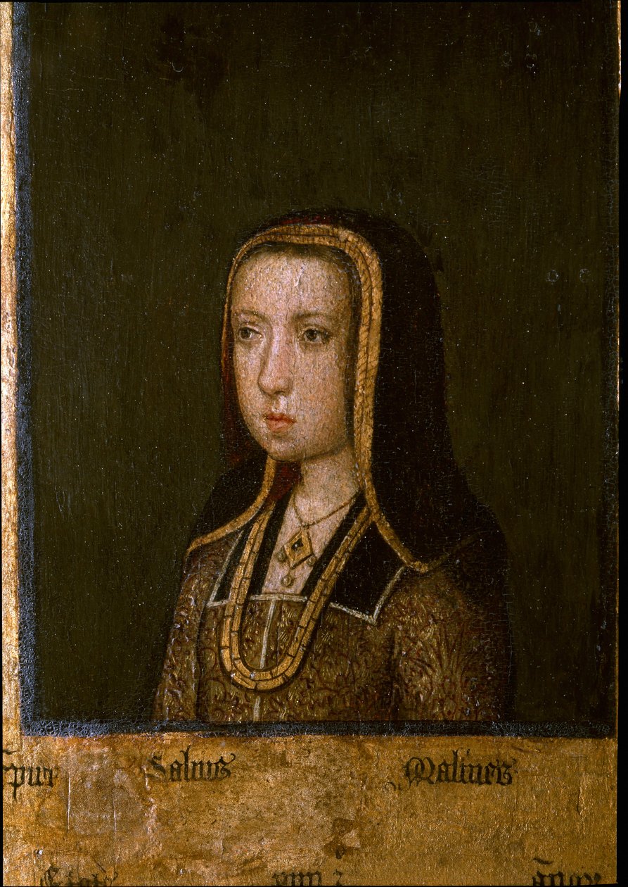 Portræt af Margarita af Østrig, i 1494 (maleri på træ) af Master of the Guild of Saint George