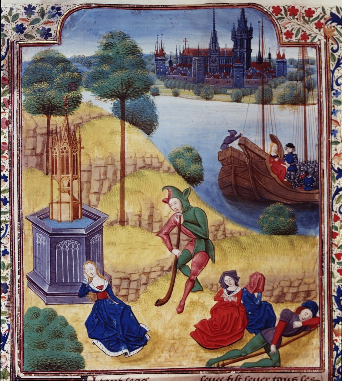 Tilføj 35322 fol.227v Ephigenia og Cimone, fra Giovanni Boccaccios (1313-75) 