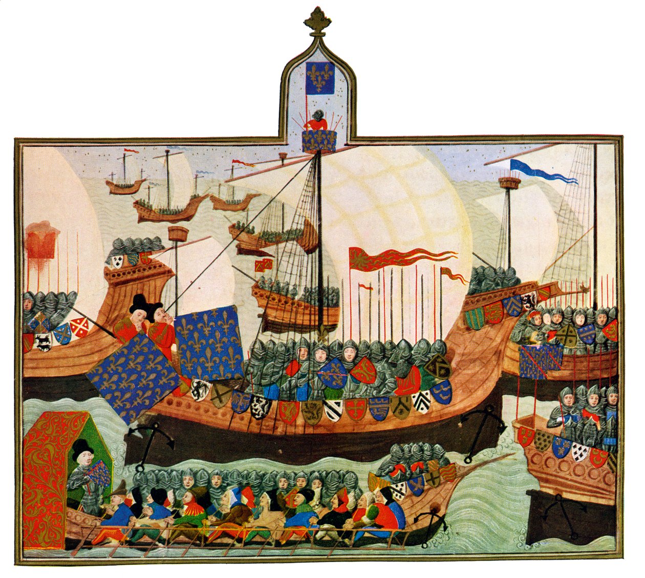 Franskmændenes og genovesernes ekspedition til Barbary, 1400-tallet. af Master of the Harley Froissart
