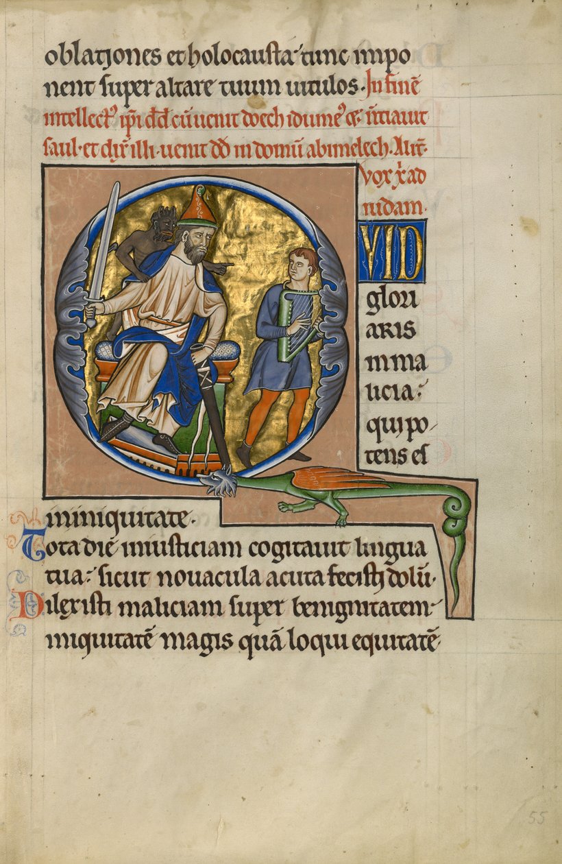 Første spørgsmål: David før Saul af Master of the Ingeborg Psalter