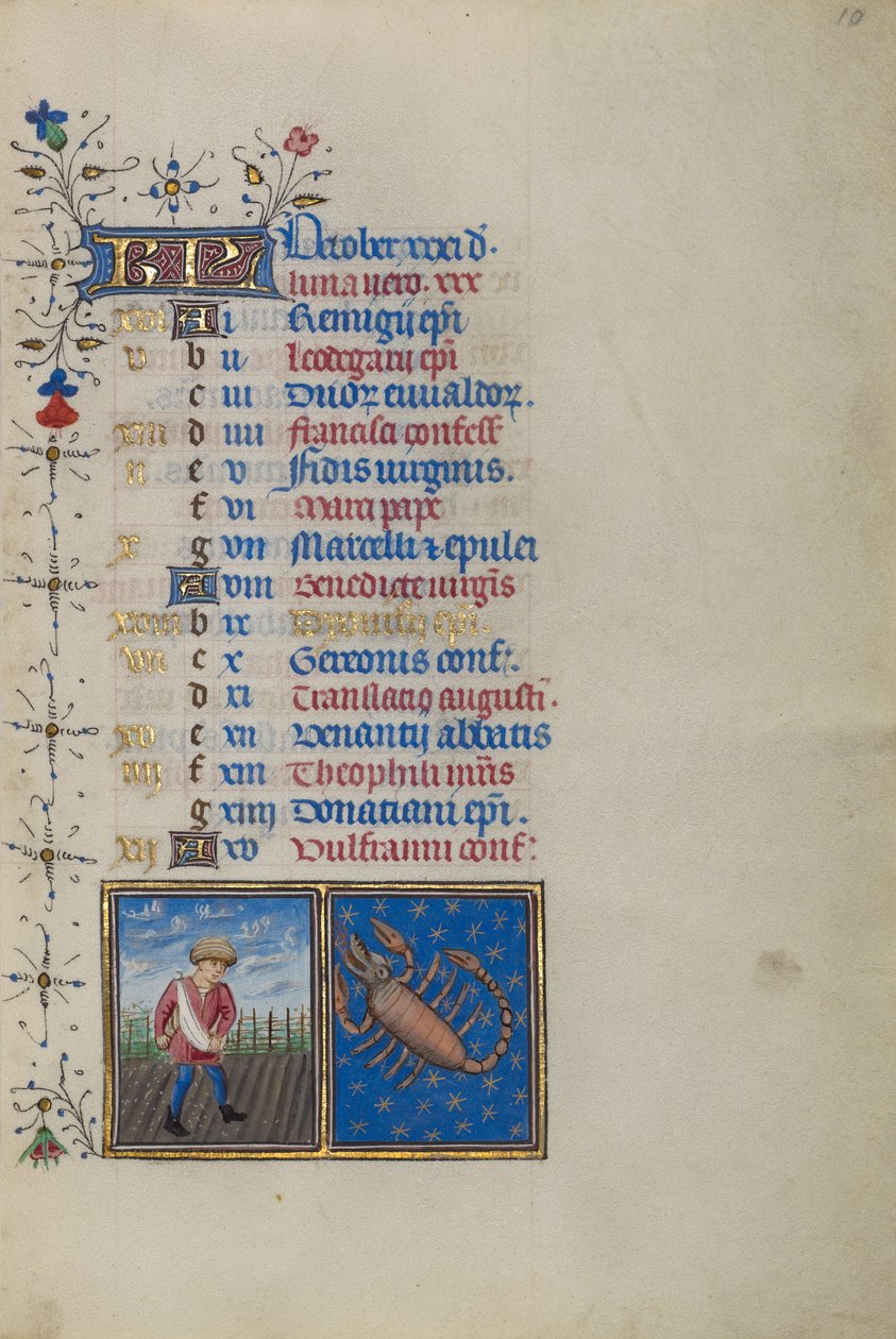 Kalenderside for oktober; Såning; Skorpionen af Master of the Lee Hours