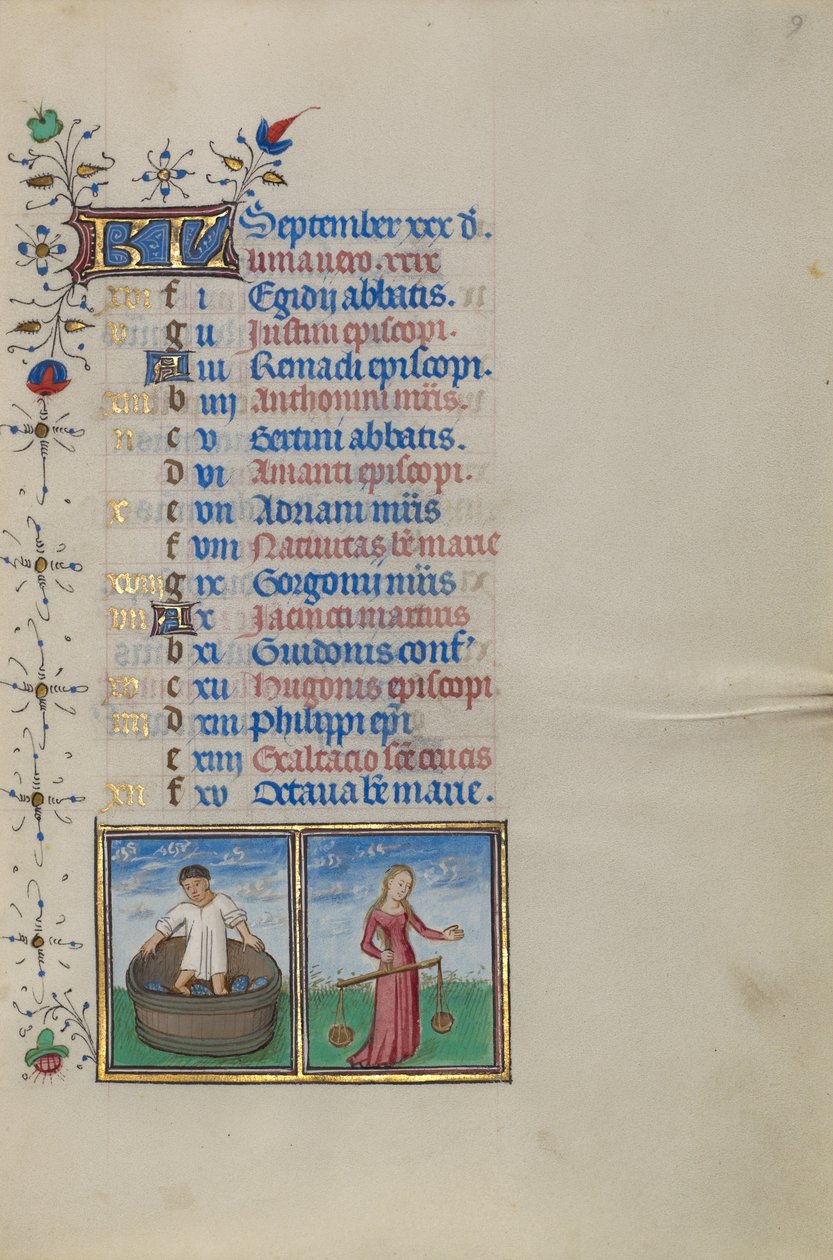 Kalenderside for september; At lave vin; Vægten af Master of the Lee Hours
