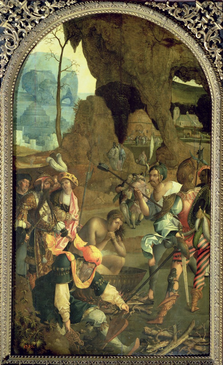 Johannes evangelistens martyrium, ca. 1525 af Master of the Legend of St. John the Evangelist