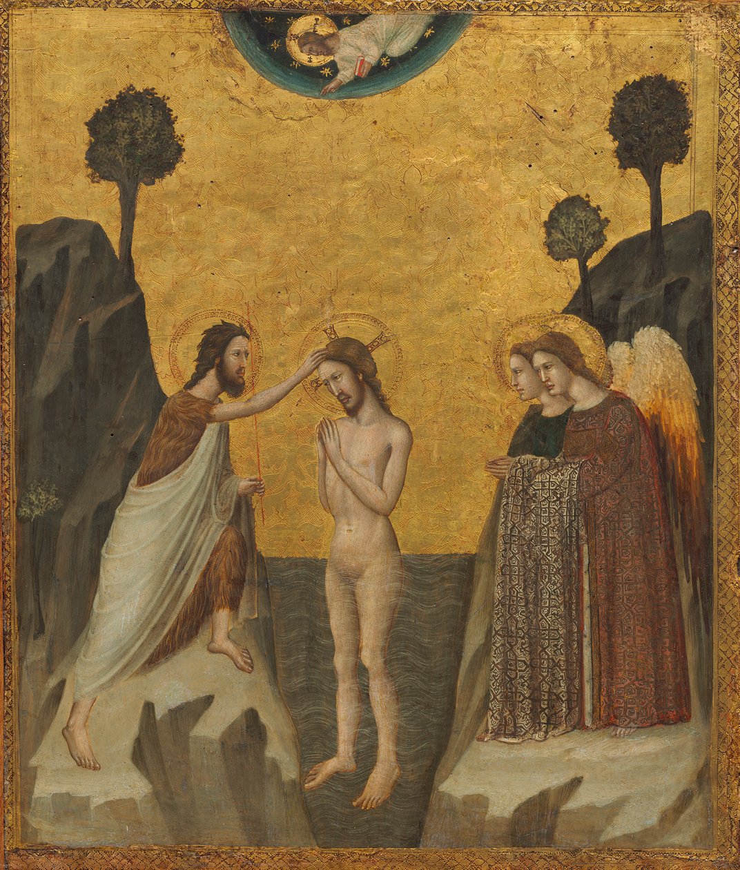 The Baptism of Christ, ca. 1330/1340 (tempera på panel) af Master of the Life of Saint John the Baptist