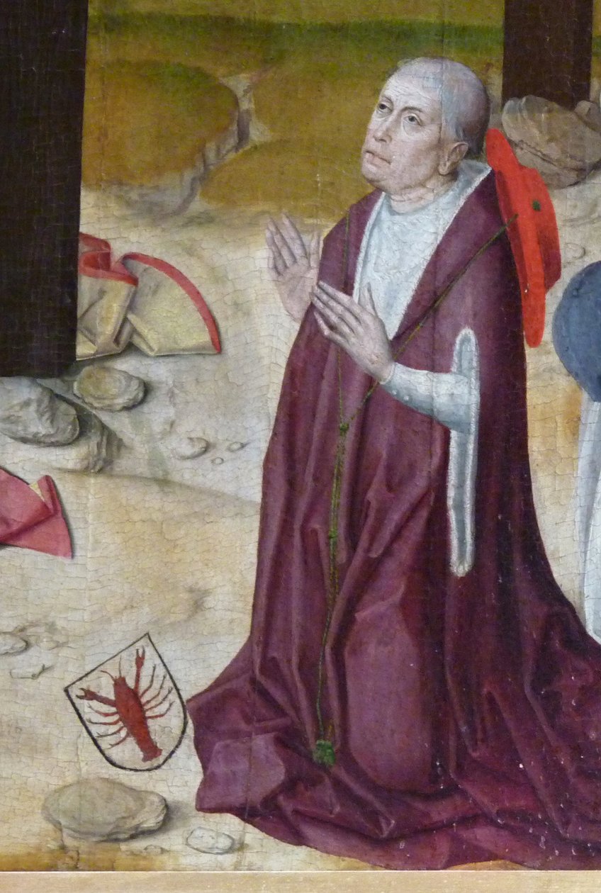 Nikolaj af Cusa. Detalje af alteret i kapellet på St Nicholas Hospital, ca. 1480 af Master of the Life of the Virgin