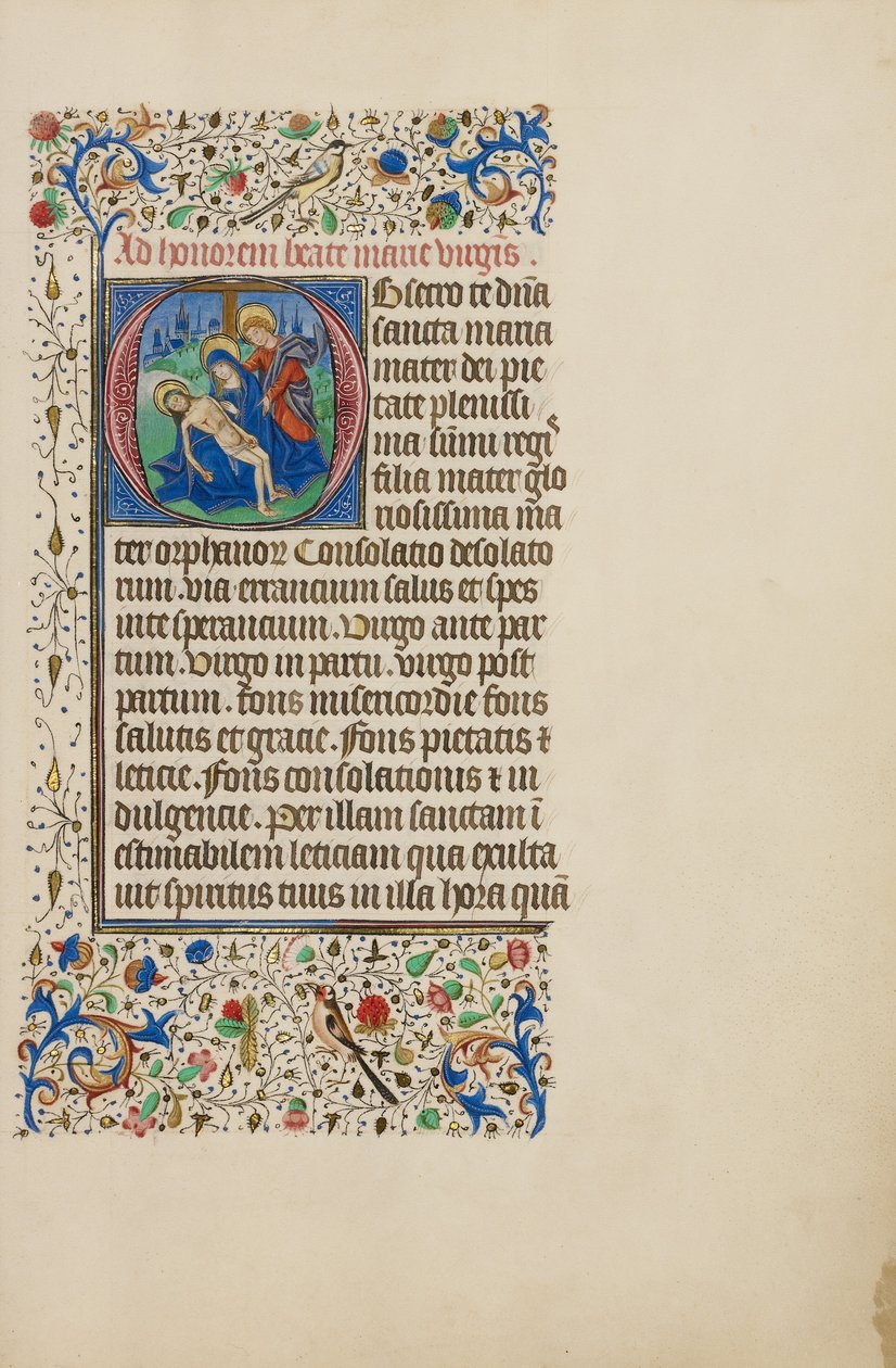 Indledende O: Pietà med Johannes Evangelisten af Master of the Llangattock Hours