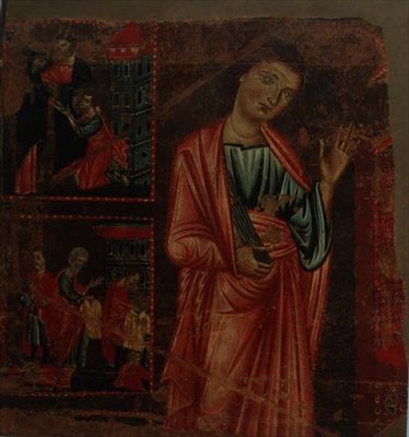 St. James (tempera på panel) af Master of the Magdalen