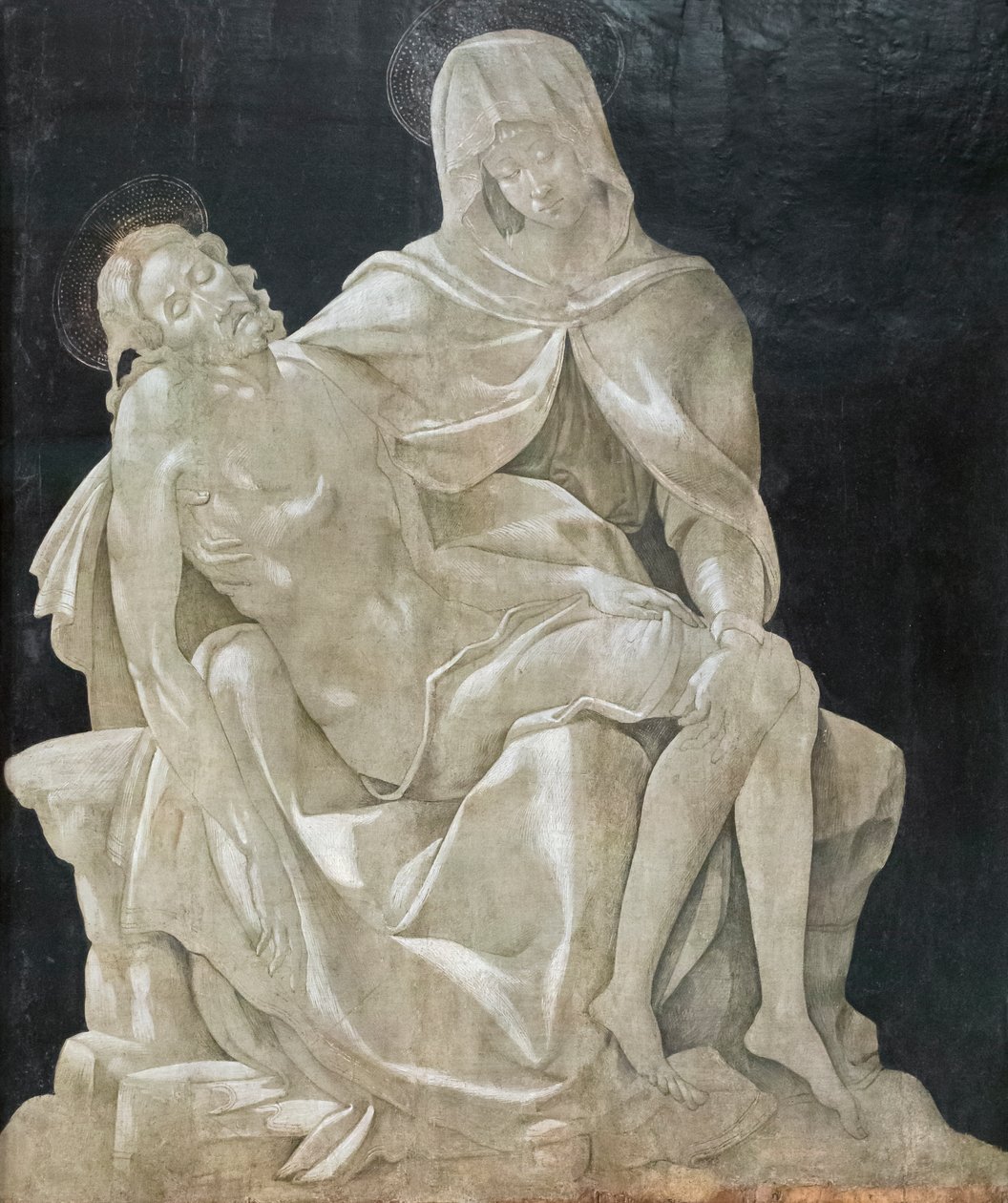 Sørger over den døde Kristus (Pietà), Madonnas herre af Manchester af Master of the Manchester Madonna (attr. to)