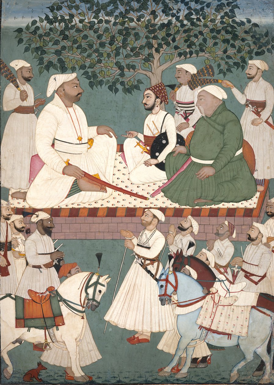 Maharaja Sidh Sen modtager en ambassade, Co. 1700-10. af Master of the Mandi atelier