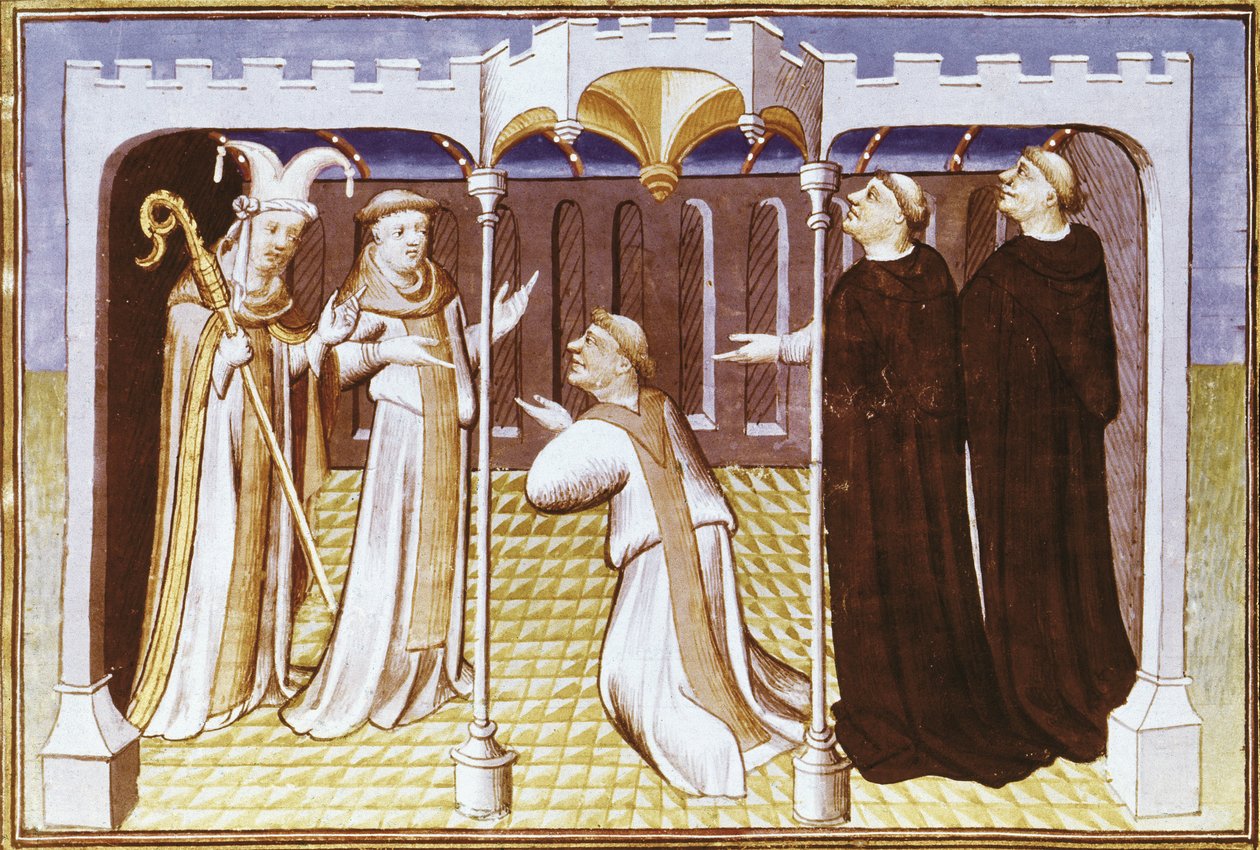Broder Ricoldo da Monte di Croce før nestorianerne - RICOLDO DA MONTE DI CROCE (1242-1320). Italiensk dominikanermunk, stor specialist i islam. Broder Ricoldo da Monte di Croce før nestorianerne. Værker af Mesteren af Mazarine af Master of the Mazarine