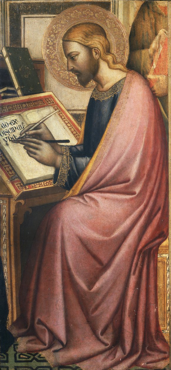 Evangelist skrift af Master of the Misericordia