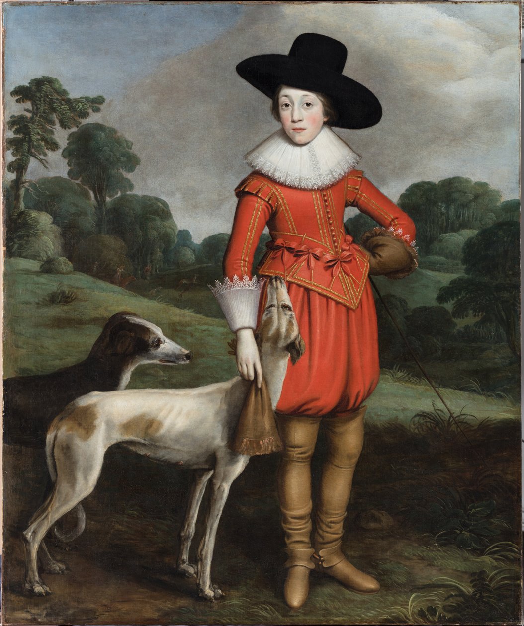 Et portræt af William II, Prince of Orange, som en dreng (olie på lærred) af Master of the Monteviot Boy in Red