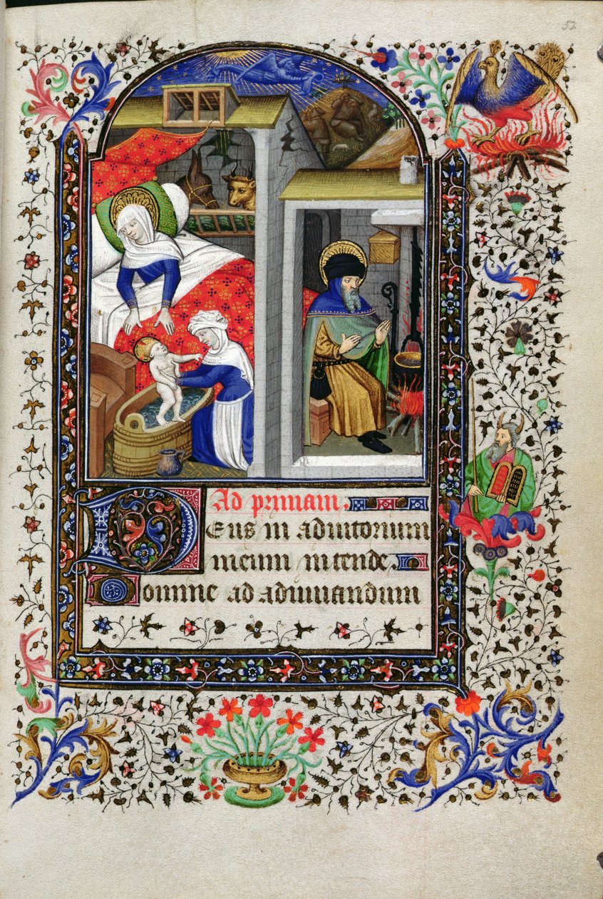 Tilføj 18192 f.52 Nativity, fra a Book of Hours, Paris, ca. 1435 af Master of the Munich Golden Legend