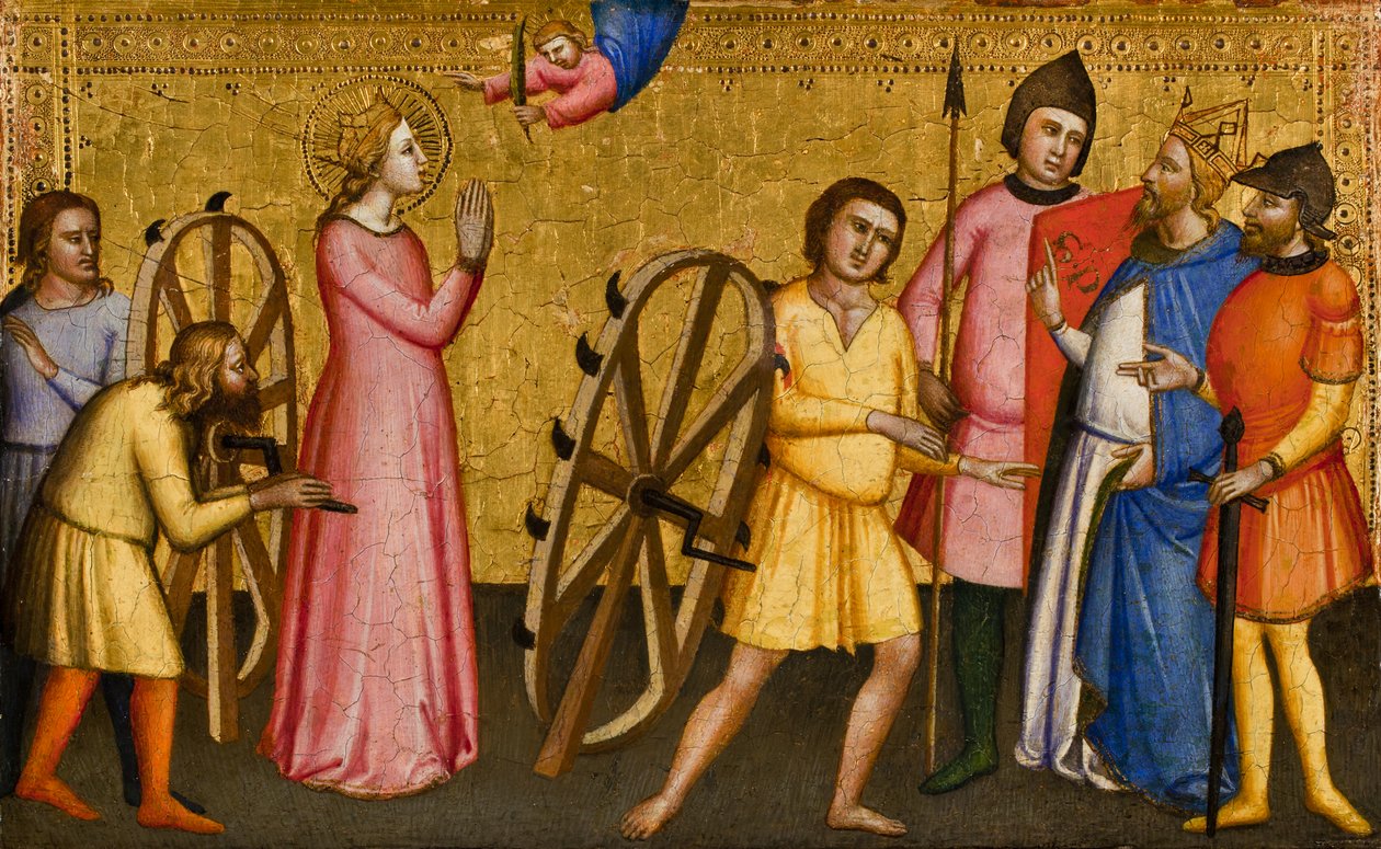Ordeal of Saint Catherine of Alexandria, 1365-90 af Master of the Orcagnesque Misericordia