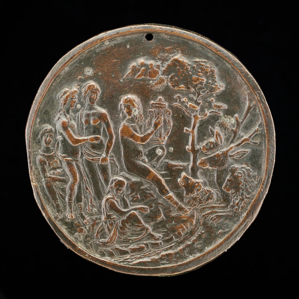 Orpheus Playing to the Animals, fjerde kvartal 1400-tallet. af Master of the Orpheus Legend