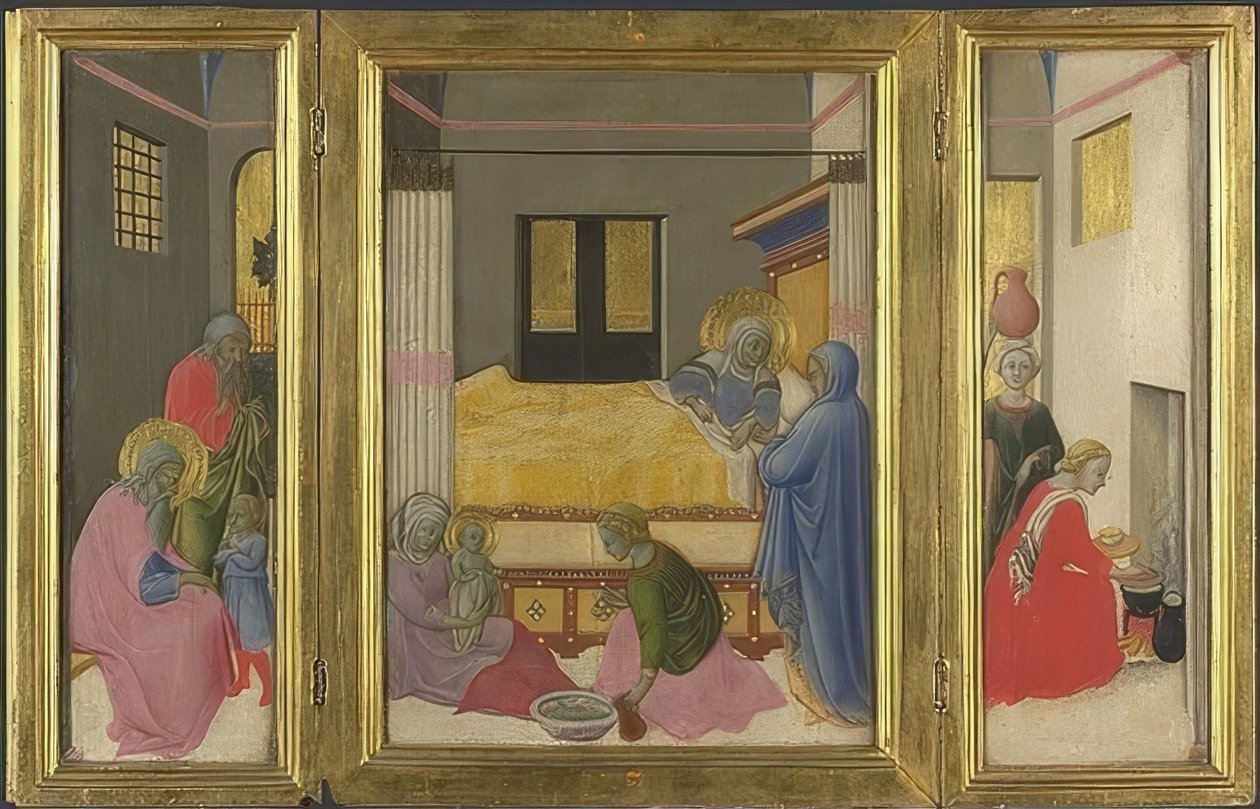 Jomfruens fødsel - omkring 1440 af Master of the Osservanza